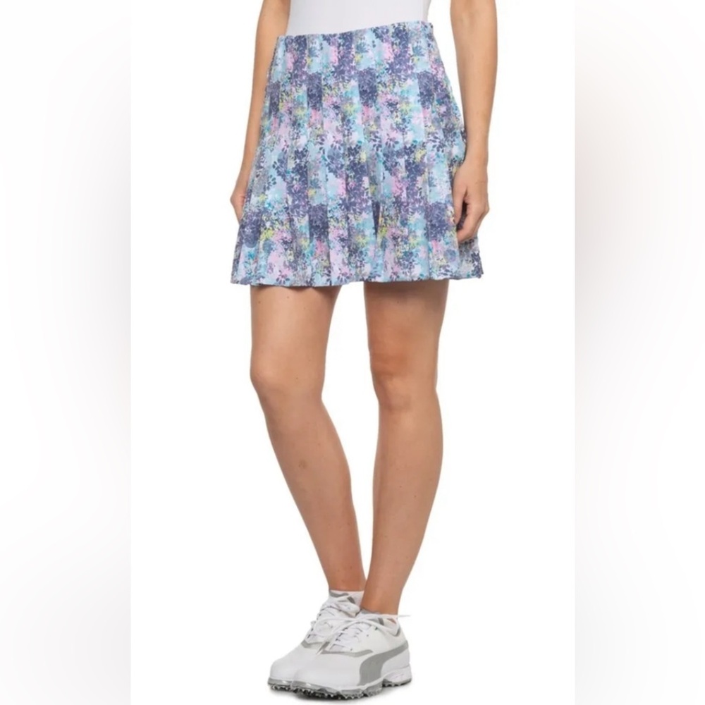 Tee Time Pastel Abstract Floral Pleated Golf Skort‎ Size Medium
